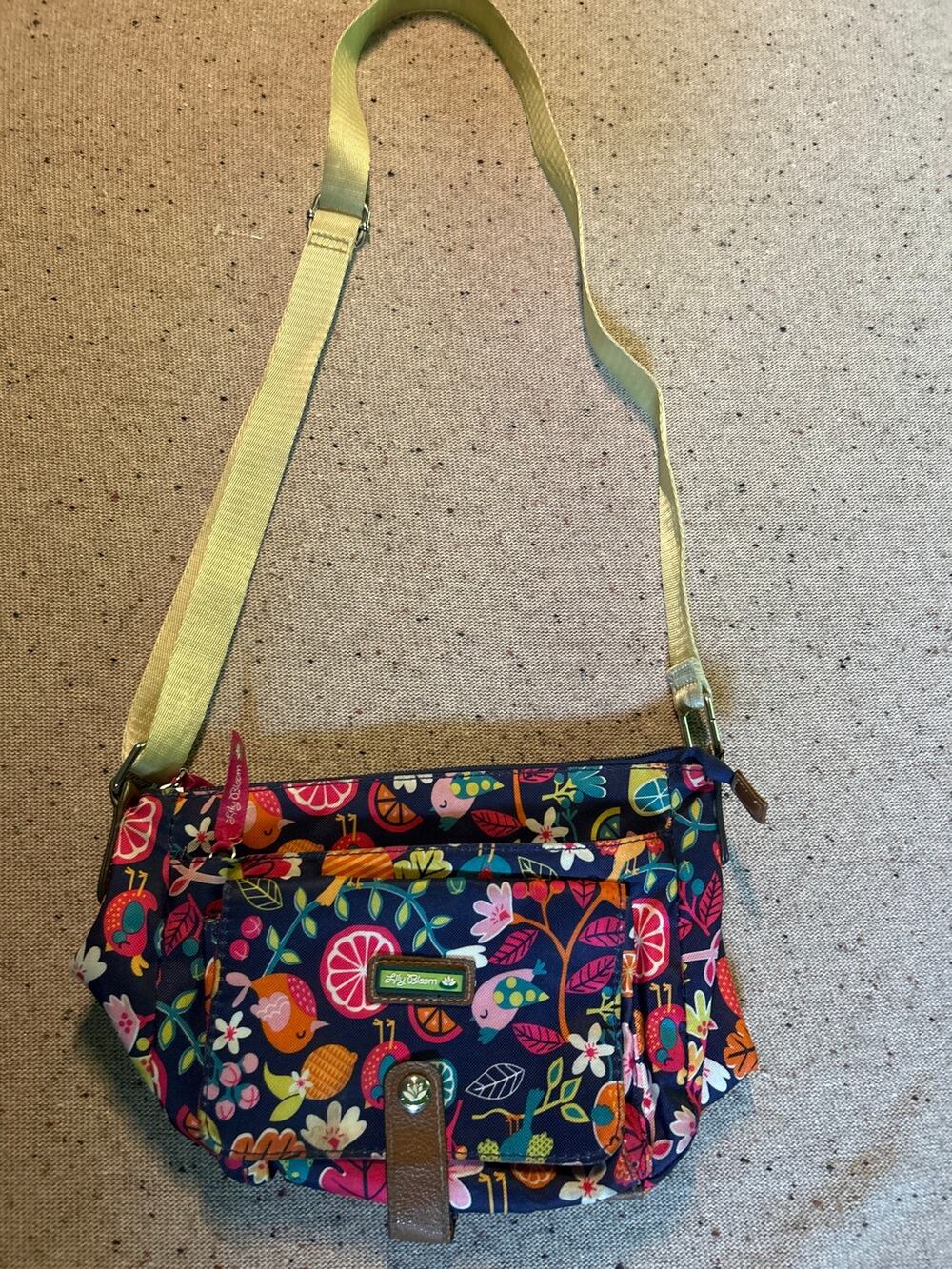 Lily Bloom Tropical Print Crossbody Bag Purse